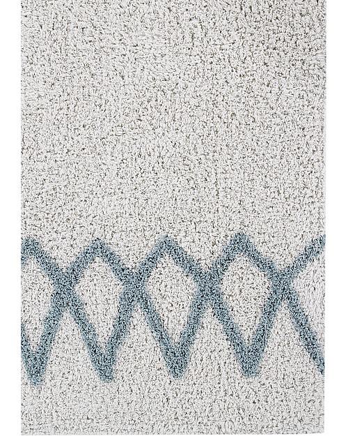 Lorena Canals Machine Washable Atlas Natural - Vintage Blue - 100% Cotton (120 x 160 cm) Carpets