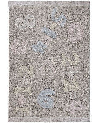 Lorena Canals Machine Washable Baby Numbers, Back to School - 100% Cotton (120 cm x 160 cm) Carpets