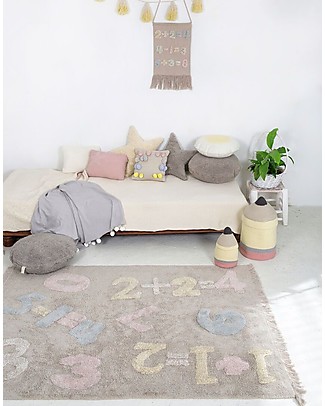 Lorena Canals Machine Washable Baby Numbers, Back to School - 100% Cotton (120 cm x 160 cm) Carpets