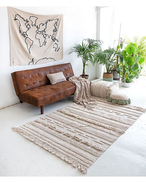 Lorena Canals Machine Washable Rug Air XL, Natural - Cotton (200x300 cm) Carpets