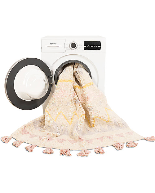 Lorena Canals Machine Washable Rug Azteca, Natural/Vintage Nude - 100% Cotton (120x160 cm) Carpets