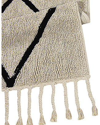 Lorena Canals Machine Washable Rug Black and White - Bereber Beige - 100% Cotton (140cm x 200cm) Carpets