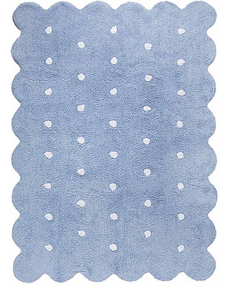 Lorena Canals Machine Washable Rug Blue Biscuit 100% Cotton (120 cm x 160 cm) Carpets