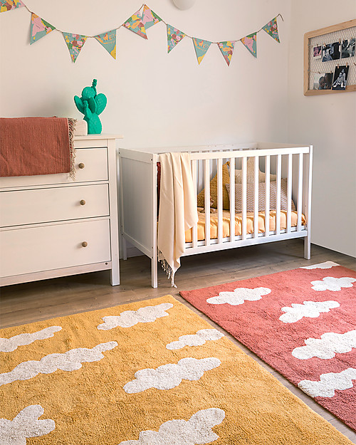 Lorena Canals Machine Washable Rug Clouds, Mustard - 100% Cotton (120x160 cm) Carpets