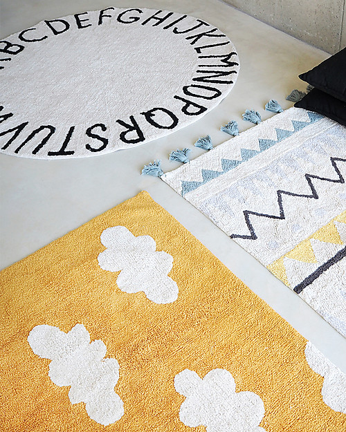 Lorena Canals Machine Washable Rug Clouds, Mustard - 100% Cotton (120x160 cm) Carpets