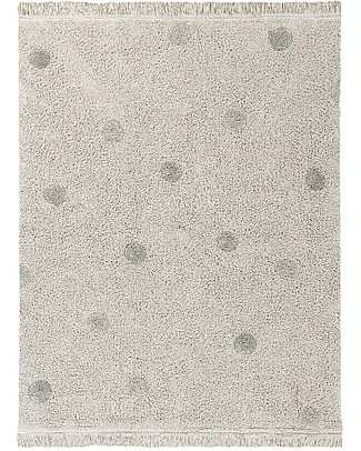 Lorena Canals Machine Washable Rug Hippy Dots - Olive - Cotton (120cm x 160cm) Carpets