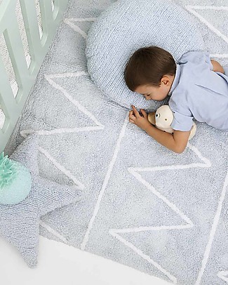Lorena Canals Machine Washable Rug Hippy Soft Blue 100% Cotton (120 cm x 160 cm) Carpets