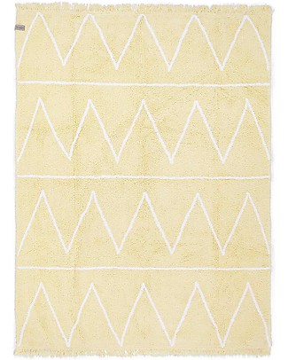 Lorena Canals Machine Washable Rug Hippy Yellow 100% Cotton (120 cm x 160 cm) Carpets