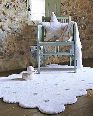 Lorena Canals Machine Washable Rug White Biscuit 100% Cotton (120 cm x 160 cm Carpets