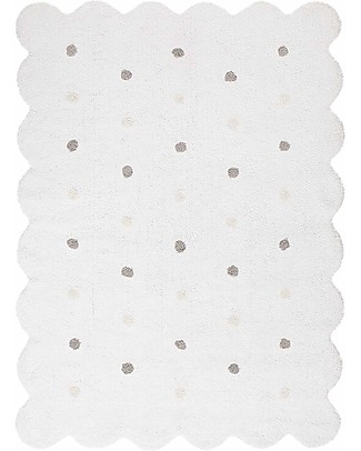 Lorena Canals Machine Washable Rug White Biscuit 100% Cotton (120 cm x 160 cm Carpets