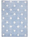 Lorena Canals Machine Washable Rug White Stars, Light Blue - 100% Cotton (120cm x 160cm) Carpets