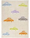 Lorena Canals Machine Washable Rug with Multicolour Cars, Vanilla -  100% Cotton (120cm x 160cm) Carpets