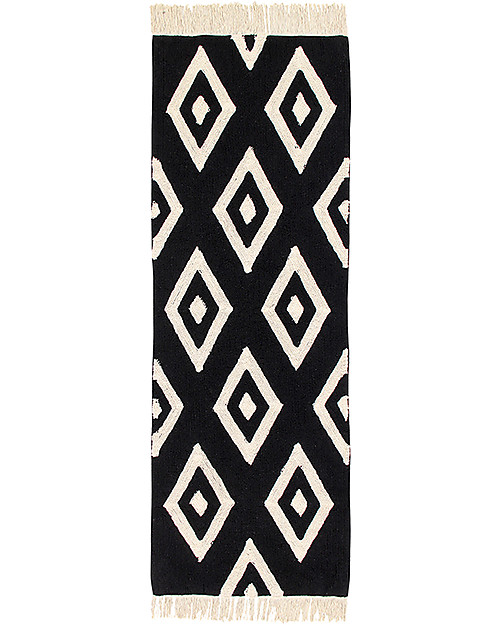 Lorena Canals Machine Washable Runner Rug Black and White Diamonds