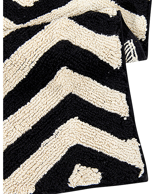 Lorena Canals Machine Washable Runner Rug Black and White - Zig-Zag - 100% Cotton (80cm x 230cm) Carpets