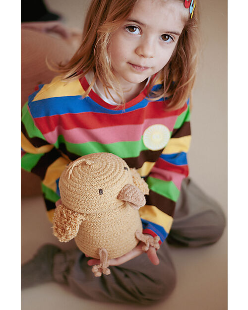 Lorena Canals Mini Toy Basket - Charlie the Chicken - Diameter 13cm - New Green Toys Collection Storage organisers