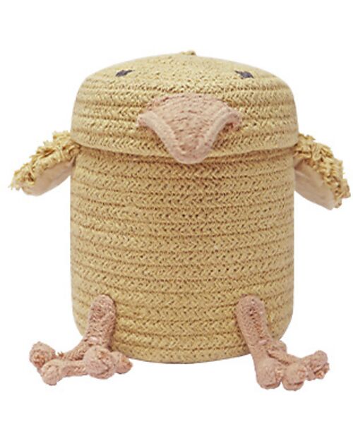 Lorena Canals Mini Toy Basket - Charlie the Chicken - Diameter 13cm - New Green Toys Collection Storage organisers