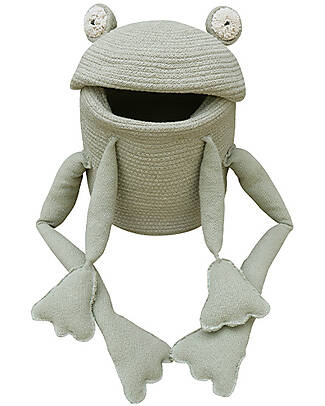 Lorena Canals Mini Toy Basket - Fred the Frog - Diameter 15cm - New Green Toys Collection Storage organisers