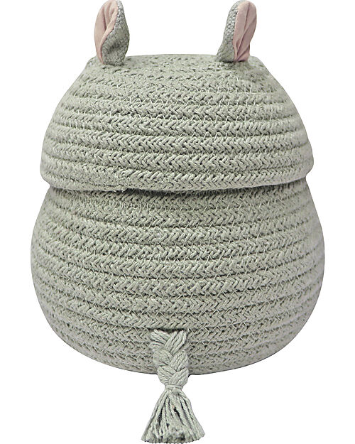 Lorena Canals Mini Toy Basket - Henry the Hippo - Diameter 17cm - New Green Toys Collection Storage organisers
