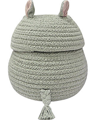 Lorena Canals Mini Toy Basket - Henry the Hippo - Diameter 17cm - New Green Toys Collection Storage organisers