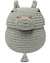 Lorena Canals Mini Toy Basket - Henry the Hippo - Diameter 17cm - New Green Toys Collection Storage organisers