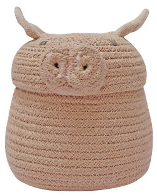 Lorena Canals Mini Toy Basket - Peggy the Pig - Diameter 17cm - New Green Toys Collection Storage organisers
