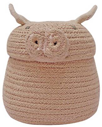 Lorena Canals Mini Toy Basket - Peggy the Pig - Diameter 17cm - New Green Toys Collection Storage organisers