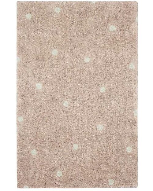 Lorena Canals Mini Washable Rug - Dot Rose - Pink/Natural - Cotton - Mushrooms Collection - 110 x 150 cm Carpets