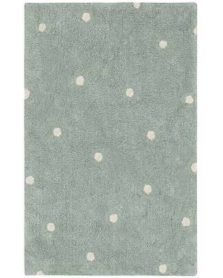 Lorena Canals Mini Washable Rug - Dot - Sage Blue/Vintage Blue - Cotton - Mushrooms Collection - 110 x 150 cm Carpets
