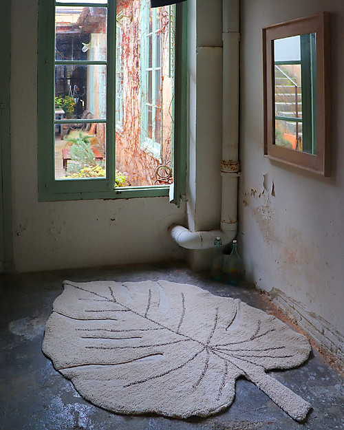 Lorena Canals Monstera Leaf Machine Washable Rug - Natural - 120 x 180 cm Carpets