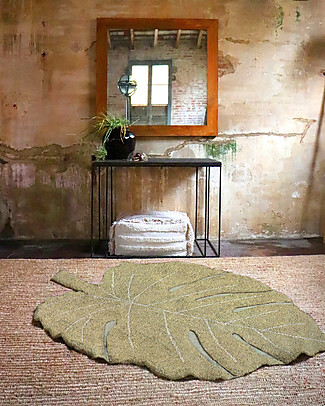 Lorena Canals Monstera Leaf Machine Washable Rug - Olive - 120 x 180 cm Carpets