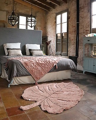 Lorena Canals Monstera Leaf Machine Washable Rug - Vintage Nude - 120 x 180 cm Carpets