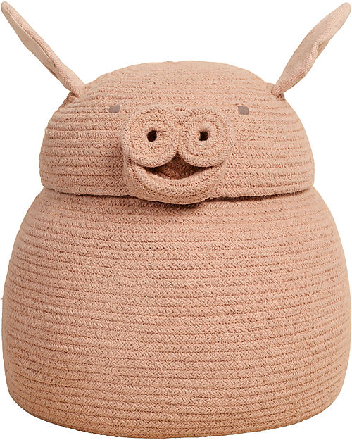 Lorena Canals Peggy the Pig Storage Basket - Pink - The Animal Crew Collection - 25 x 30 cm Storage organisers