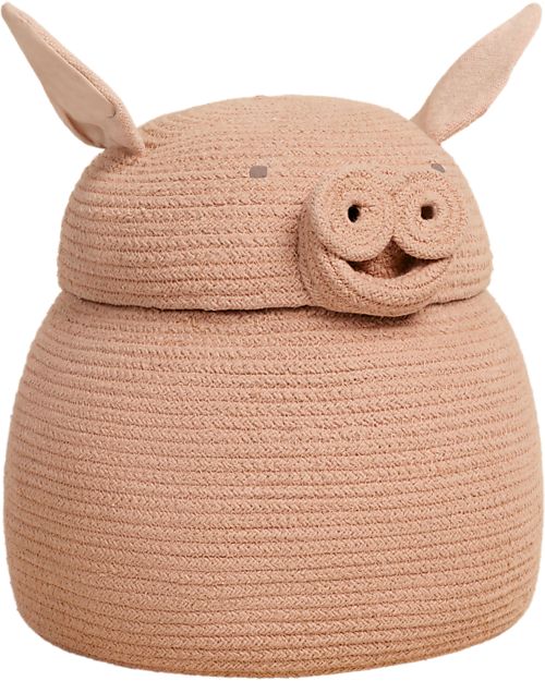 Lorena Canals Peggy the Pig Storage Basket - Pink - The Animal Crew Collection - 25 x 30 cm Storage organisers
