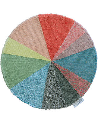 Lorena Canals Pie Chart Rug in Wool - Rainbow - Woman Wilson Collection - 120 x 120 cm Carpets