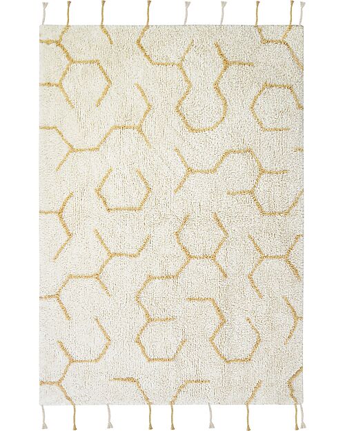 Lorena Canals Play Rug - Pollinatio - Ivory - Cotton - Planet Bee Collection - 90 x 130 cm Carpets
