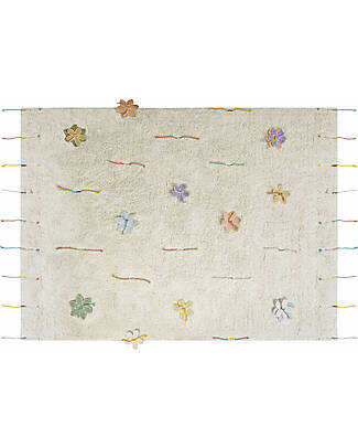 Lorena Canals Play Rug - Wildflowers - Natural - Cotton - Planet Bee Collection - 120 x 160 cm Playmats