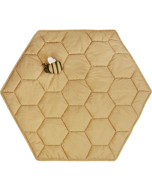 Lorena Canals Playmat - Honeycomb - Honey - 100% Organic Cotton - Planet Bee Collection - 100 x100 cm Padded Playmats
