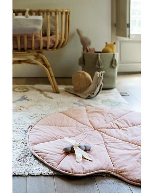 Lorena Canals Playmat - Water Lily - Fantasy Garden - Vintage Nude - GOTS Cotton - (95x95 cm) Padded Playmats