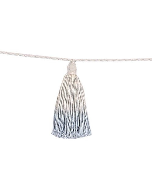 Lorena Canals Pom Pom Garland Tie-Dye, Soft Blue - 100% cotone Wall Decorations