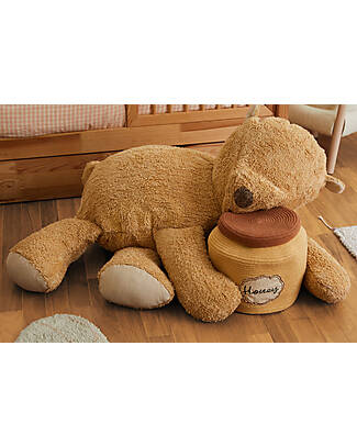 Lorena Canals Pouf - Sleepy Bear - Brown - Cotton - Planet Bee Collection - 30 x 100 x 70 cm Pouf