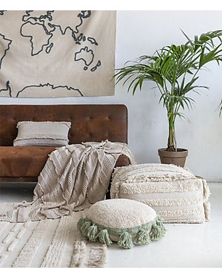 Lorena Canals Pouffe Early Hours, Air Natural - 100% Cotton (54 x 54 x 27 cm) Pouf