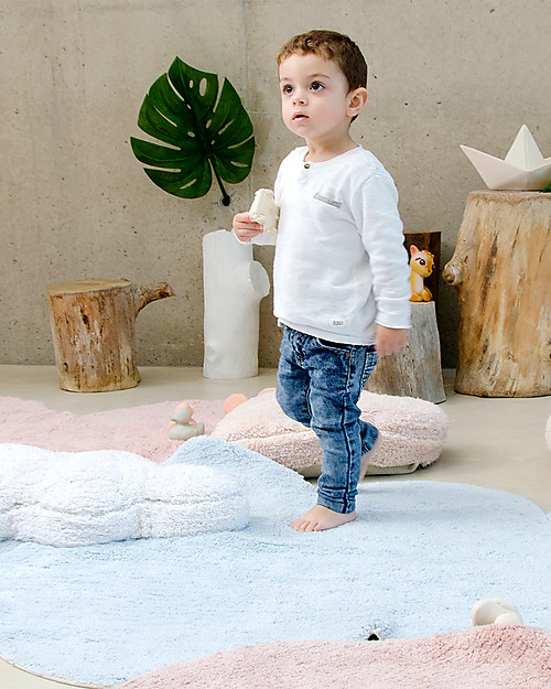 Lorena Canals Puffy Dream, Machine Washable Cloud Rug, Blue - 110