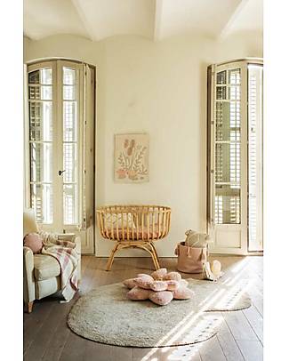 Lorena Canals Puffy Lily Washable Rug with Cushion - Water Lily Shape - Olive and Honey - (140x160 cm) Carpets