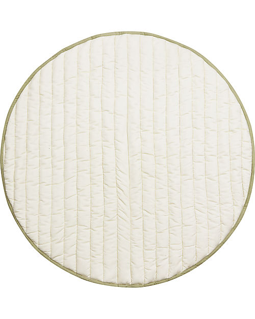 Lorena Canals Reversible Play Mat - Leaf - Olive Green - GOTS Organic Cotton - Bamboo Collection - Diameter 100 cm Carpets