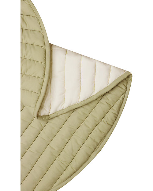 Lorena Canals Reversible Play Mat - Leaf - Olive Green - GOTS Organic Cotton - Bamboo Collection - Diameter 100 cm Carpets