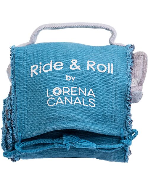 Lorena Canals Ride & Roll Airplane Set - Plane + Track - Grey/Light Blue/Green - 4 Meter Long Track Playmats