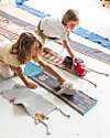 Lorena Canals Ride & Roll Airplane Set - Plane + Track - Grey/Light Blue/Green - 4 Meter Long Track Playmats