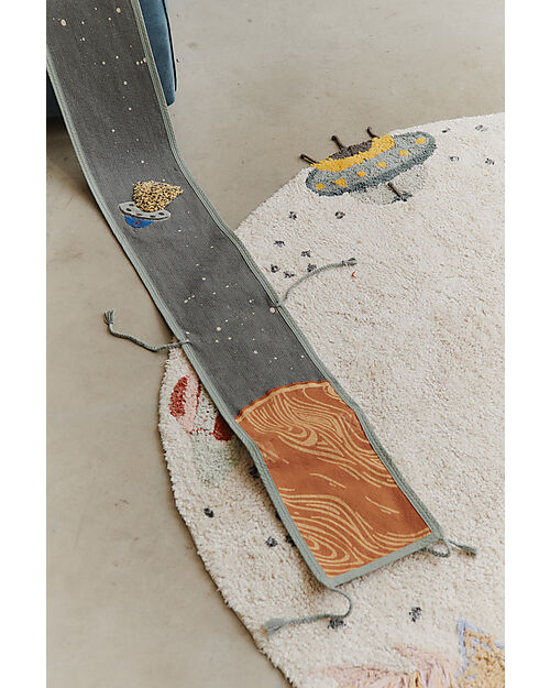 Lorena Canals Ride & Roll Milkyway - Milkyway + Track - Natural/Green/Terracotta/Grey - Astronaut Collection - 4 Meter Long Track! Playmats