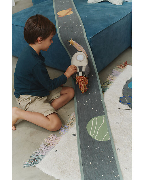Lorena Canals Ride & Roll Milkyway - Milkyway + Track - Natural/Green/Terracotta/Grey - Astronaut Collection - 4 Meter Long Track! Playmats