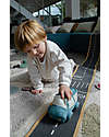 Lorena Canals Ride & Roll Safari Set - Jeep + Track - Eco City - Blue/Caramel/Red - 4 meter long Roll! Playmats